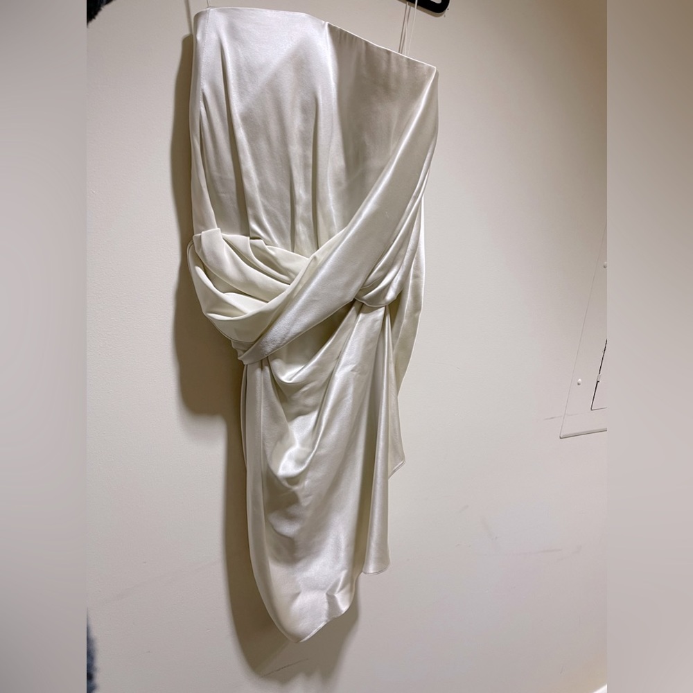 Alexander Wang Ivory Strapless Silk Mini Dress Size 2
